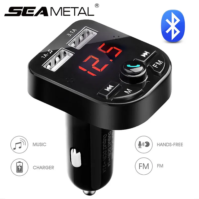 Bluetooth Handsfree Car Kit FM Transmitter Modulator Audio MP3 Player Hands Free Car Charger Phone Call Music Player Accessories