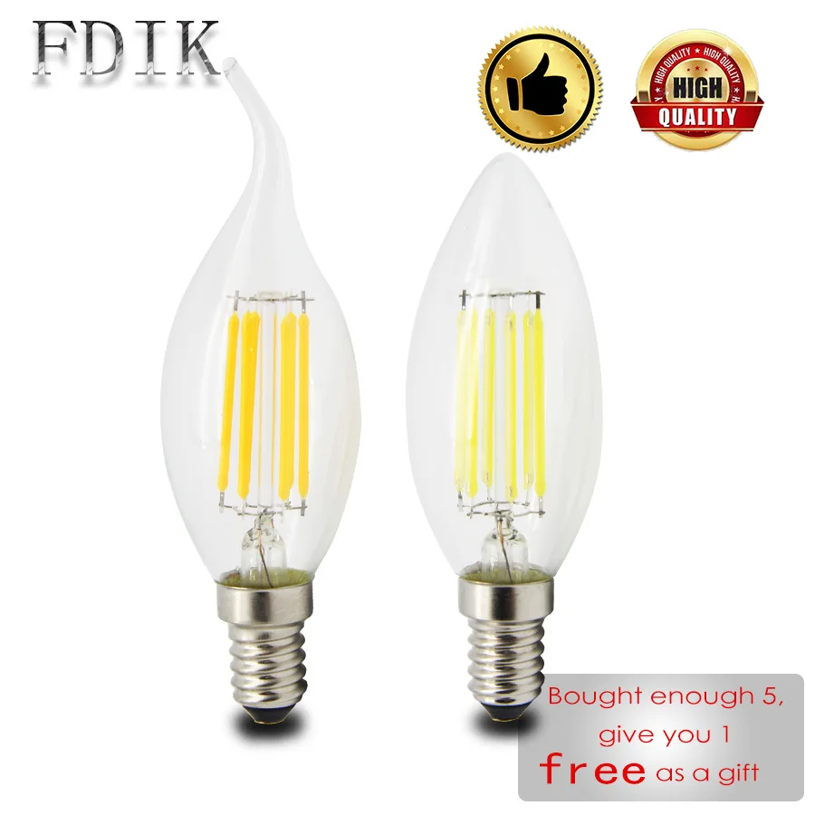 

E14 E27 LED Candle Bulbs 2W 4W 6W Pull Tail Bulb Light AC220V Incandescent Lamp Buy 5 Get 6 Indoor lighting Natural Warm white