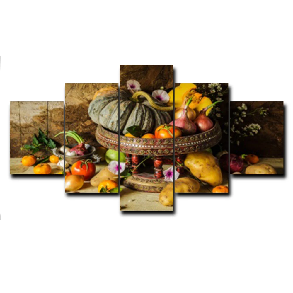 

Laeacco Farm Vegetable Landscape View Modern Canvas Oil Poster Prints Bed Living Wall Decor Art Painting Oils 5 Multi-picture