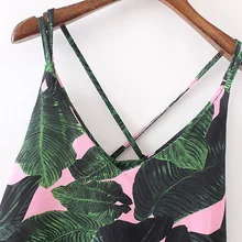 Wedorate Women Tropical Dresses Summer Style Sexy Spaghetti Strapped Women's Mini Dress Palm Fashion Print Beach Dress RA5417