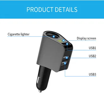 

Car Charger LED Display Three USB Fast Charger Voltage Detection For For Lexus rx350 gs is250 gs300 rx300 nx rx330 gx470 lx470