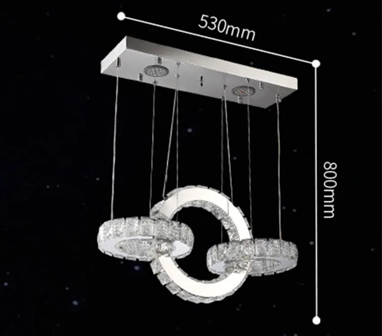 Современный светодиодный хрустальный люстра светильник светодиодный Алмазный хромированный светильник с регулируемой яркостью зеркальная отделка из нержавеющей стали