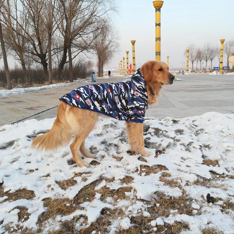 Спортивная одежда для больших собак зимнее флисовое пальто куртка камуфляжный
