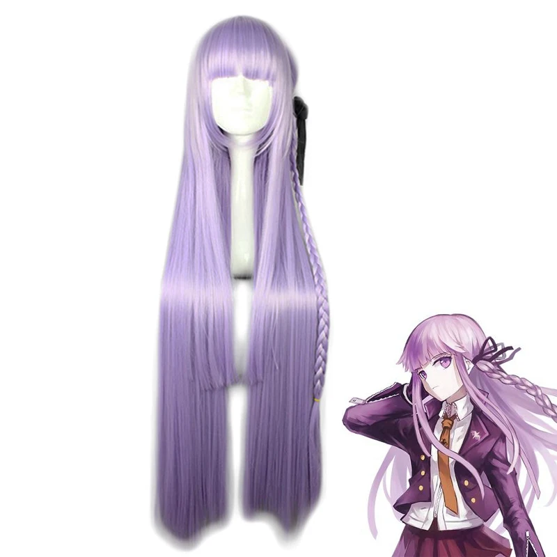 Аниме Danganronpa Kirigiri парик Kyouko Косплей Костюм Dangan Ronpa Женские Длинные Синтетические волосы Хэллоуин вечерние