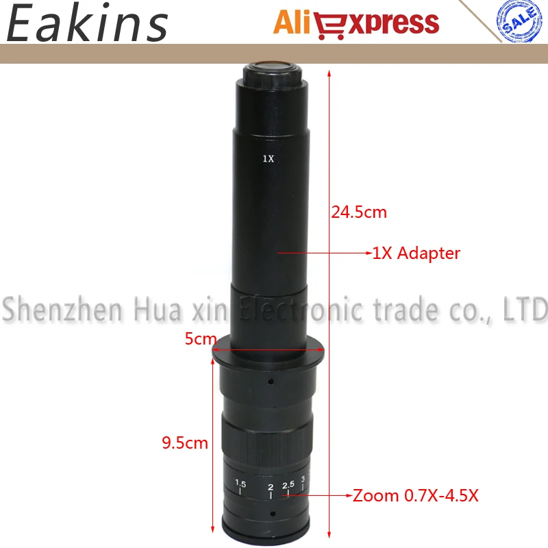 MAX 600X 10x ~ 300X Регулируемая Увеличение 25 мм зум c-креплением + 0.5x/2.0X Барлоу вспомогательный объектив для промышленности микроскоп Камера