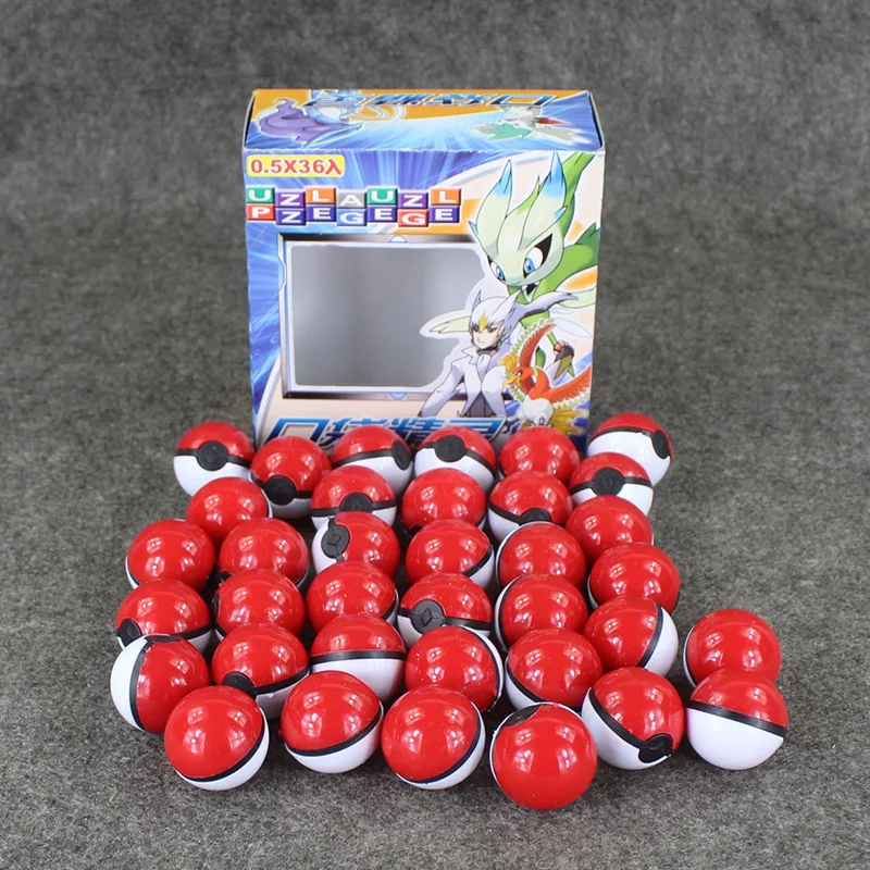

36pcs/lot Anime Cartoon Mini ball High Quality PVC ball Toy with Free elf and stickers