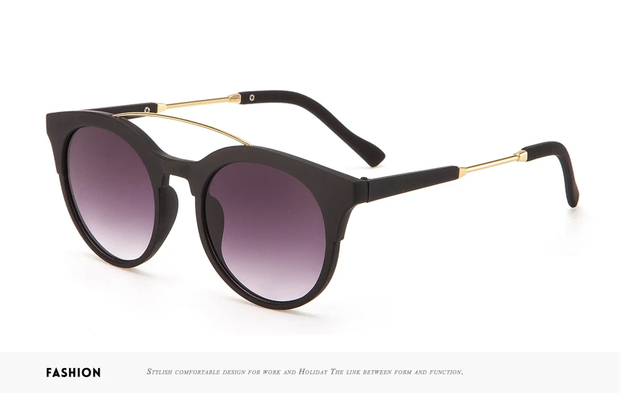 TRIOO мужские солнцезащитные очки унисекс круглый ретро-дизайн оттенков матовая черная рамка очки «Lunette» новых тенденций градиент