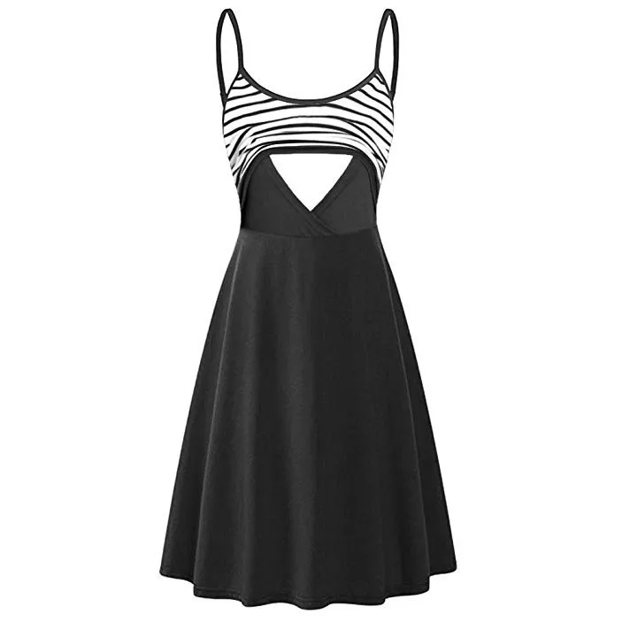 

2019 Hot sale Women's maternity dress Maternity Women Pregnant Maternity Stripe Tunic Breastfeeding Summer Maternity Dress