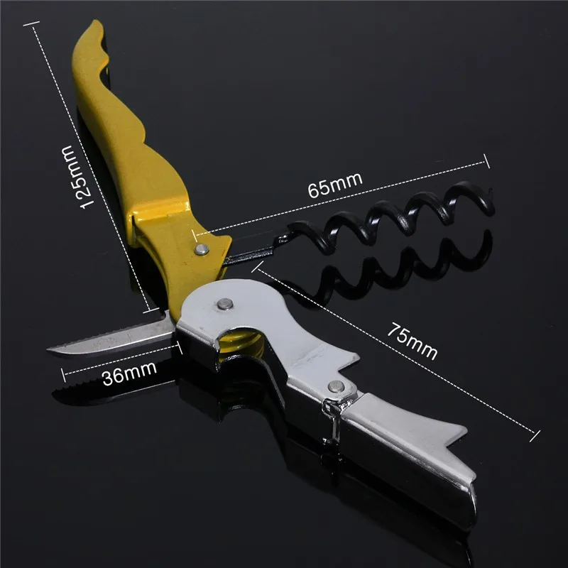 2 Simple Wine Opener Bottle Stainless Steel Wine Screw Corkscrew Openers Metal Wine Stopper for Bottle Sealer Bar Tools