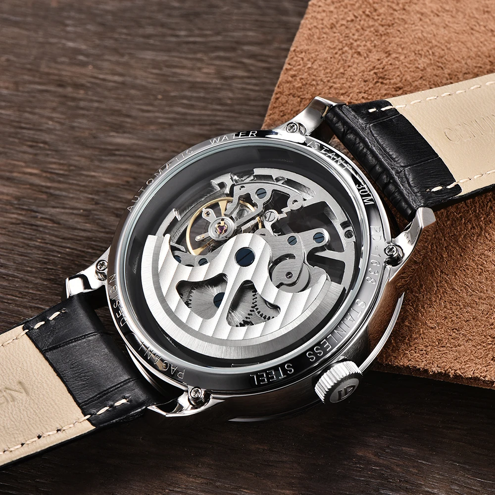 PAGANI Marque 2018 Creux En Cuir Les loisirs Hommes de Montres De Luxe механические часы Montre homme Nouveau Relogio