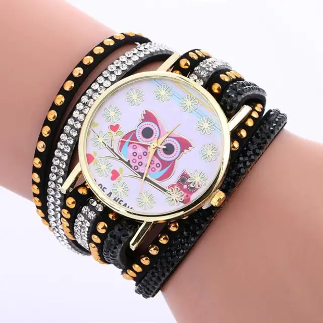 2018 Selling fashion watches Faux Chronograph Classic Plated Quartz Owl Pattern 2018 Selling fashion watches Faux Chronograph Classic Plated Quartz Owl Pattern