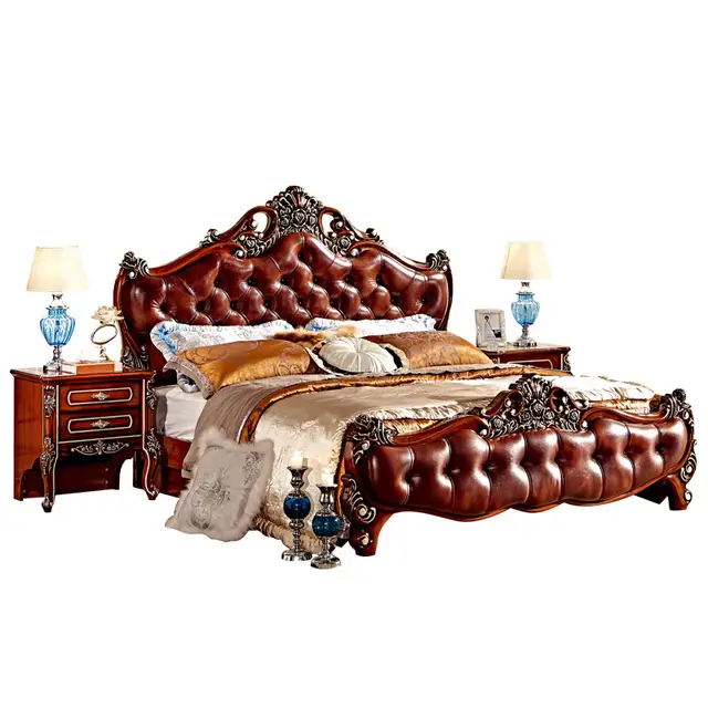 Antique King Size Bedroom Furniture Latest Solid Teak Wood Double