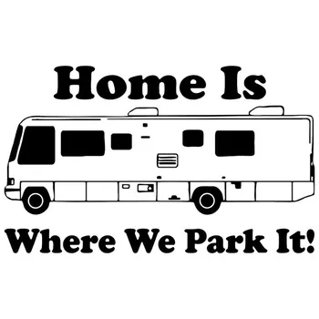 

15.2CM*9.3CM Camping RV Camper Home Park Car Truck Vinyl Decal Sticker Cartoon Decals Car Sticker Black Sliver C8-0727