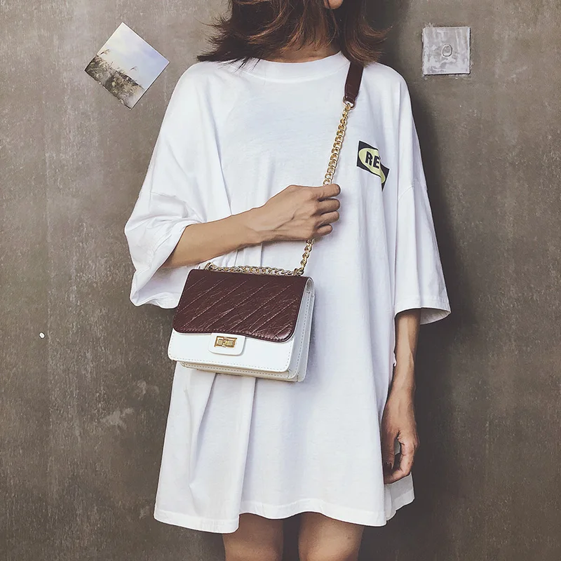 

Luxury Handbags Women Bags Designer Shoulder Vintage Panelled Chain Small Clutch Bag Messenger Crossbody Bags For Women 2018