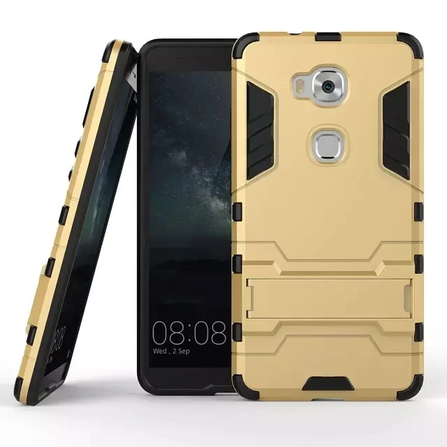 

For Huawei Honor 5X PC+TPU 2 in 1 Combo 3D Iron Man Cool Armor Dual Phone Cases For Honor 5X Back Covers With Stand