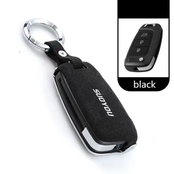 

Car Key Cover Genuine Leather Galvanized Alloy for Hyundai Solaris Verna 2017 2018,Car-styling 3 Buttons Folding