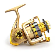 Свежая соленая вода дешевая Рыболовная катушка предварительно загружающаяся спиннинговое колесо желтый 12 BB Металл 5,5: 1 1000/7000 S 210/390g Морская Лодка Рыбалка