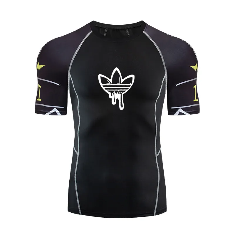 FUTUREOX бренд Herren фитнес-тренировочный sbekleidung Rashguard Топ 3D футболка с коротким рукавом MMA бег Бодибилдинг Топ - Цвет: GY01