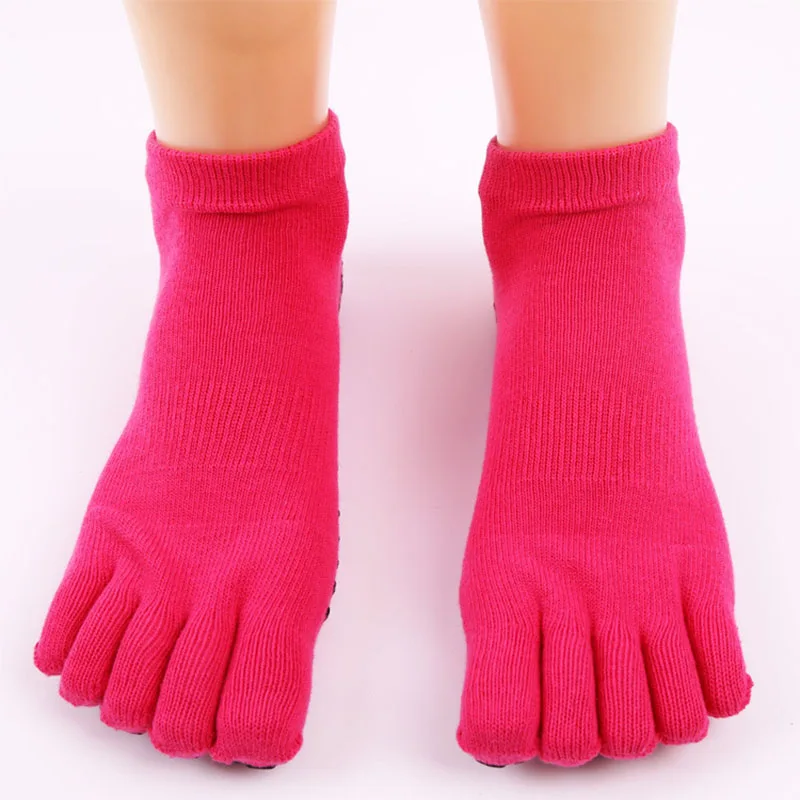 [WPLOIKJD] Пять пальцев носки нескользящие Yogilates балетки Носки Женские Танцы Упражнения Массаж Фитнес балет точки Sokken