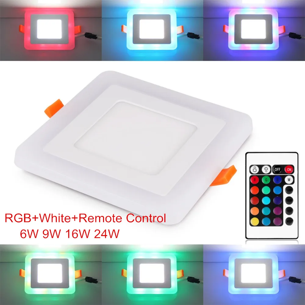 SEACAT Новое поступление 6 Вт 9 16 24 квадратная Светодиодная панель RGB с дистанционным