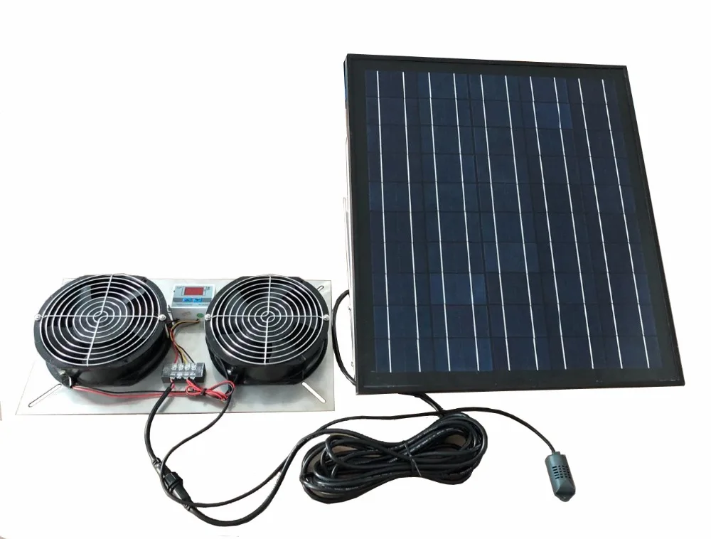 

30W Stainless Steel DC Solar Powered Crawlspace Ventilator Dual Fans 500CFM Vent Ventilation