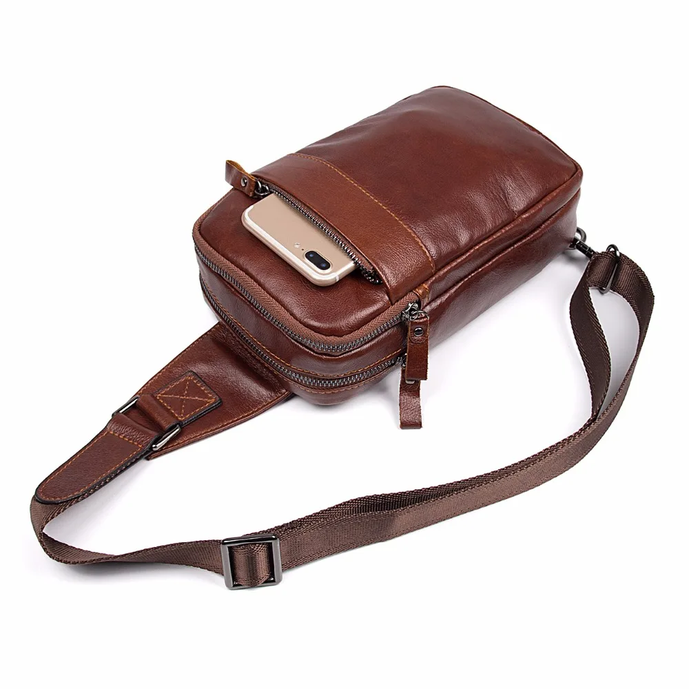 J.M.D  New Arrival 100% Genuine Leather Mens Bag Daily Use Bag Crossbody Bag High Quality Chest Bag  4002B-1