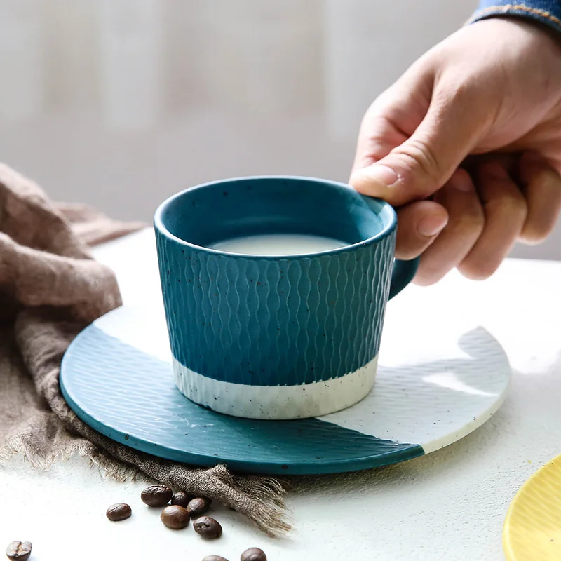 

Stylish and brief scrub ceramic coffee cup Creative Office Solid Color Ceramic Cup