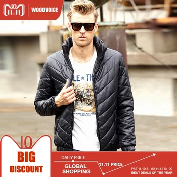 

2019 New Autumn Winter Jacket Men Slim Stand-Collar Cotton-Padded Solid Coat Light jacket big size M-5XL men luxury brand jacket