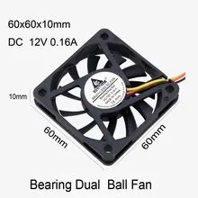 Gdstime 20 Pcs 3Pin Dual Ball Bearing DC 12V 6cm 60x60x10mm Brushless Cooling Cooler Fan 60mm x 10mm 6010