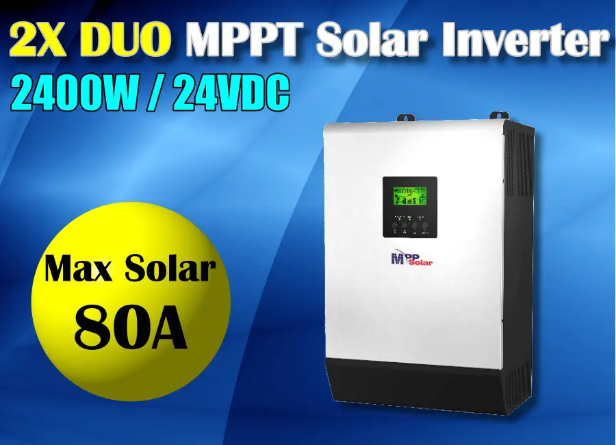 PIP2424MSD mppt solar inverter 3kva 2400w 24v 220V solar power inverter