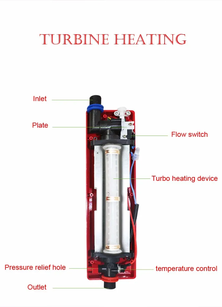 Бытовой проточный водонагреватель, мгновенный Душ, электрический водонагреватель для кухни, ванной комнаты, практичный двойной корпус, нагрев воды