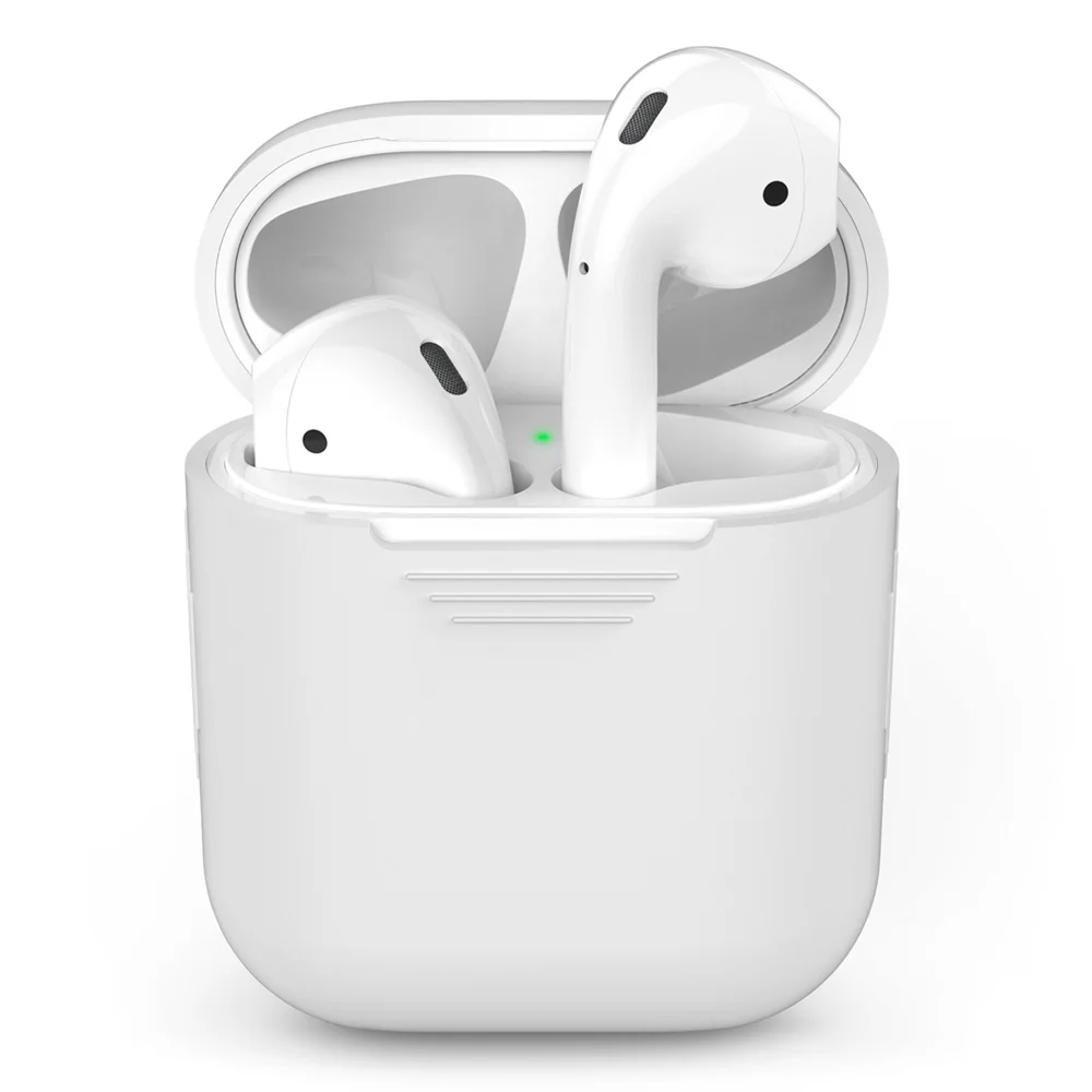 Мягкий силиконовый чехол для Airpods ультра тонкий ударопрочный наушник защитный чехол водонепроницаемый для apple air pods гарнитура аксессуары - Цвет: White