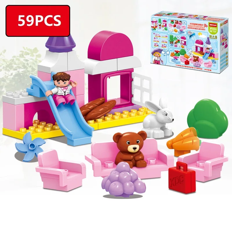 Совместимые Legoe Duploe Принцесса замок крупные частицы строительные блоки игрушки