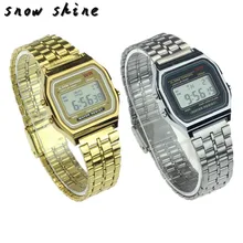 snowshine #30 Womens Men Stainless Steel Digital Alarm Stopwatch Wrist Watch free shipping