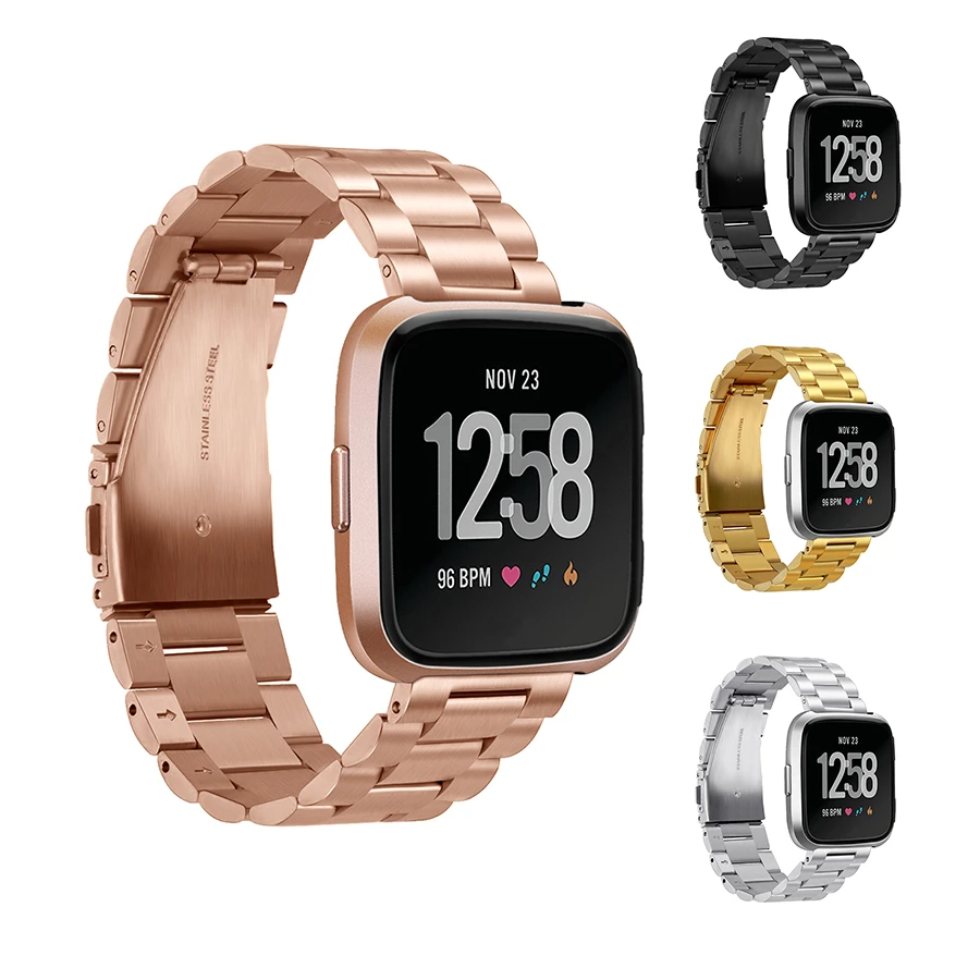 fitbit versa lite stainless steel band