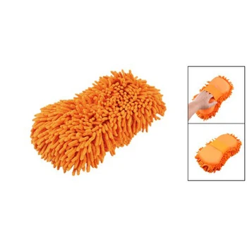 

Car Wax Sponge Wash Gloss Microfiber Chenille Cleaning Pad Dark Orange