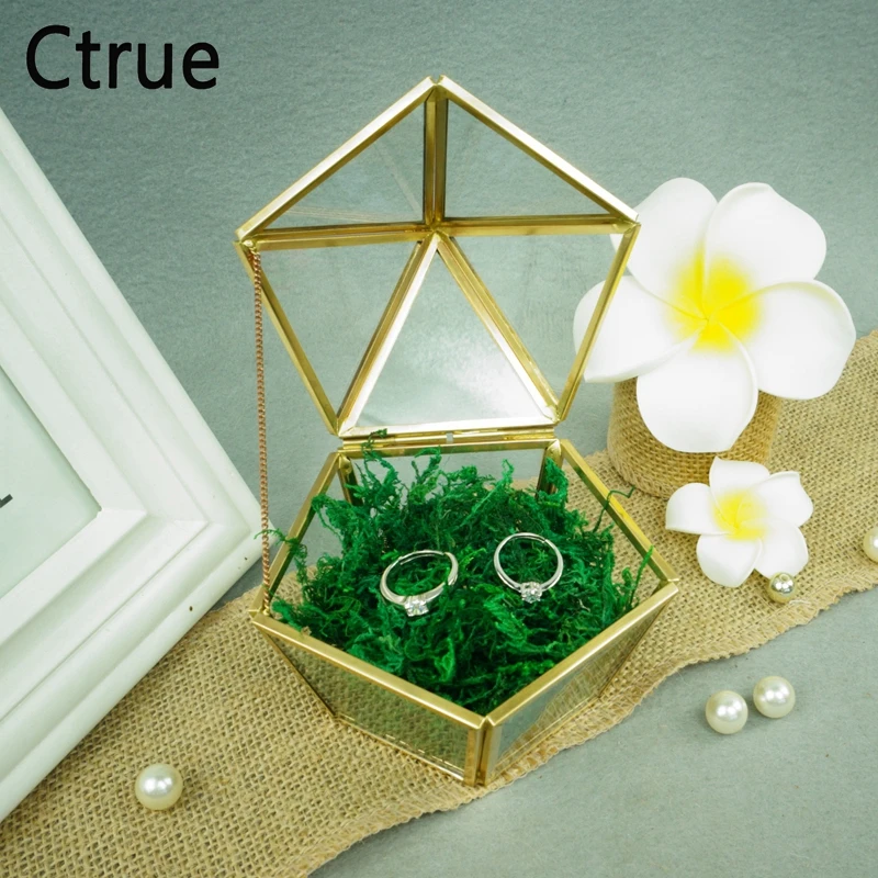 Romantic Glass Box Engagement Ring Box Jewelry Gift Wedding decoration