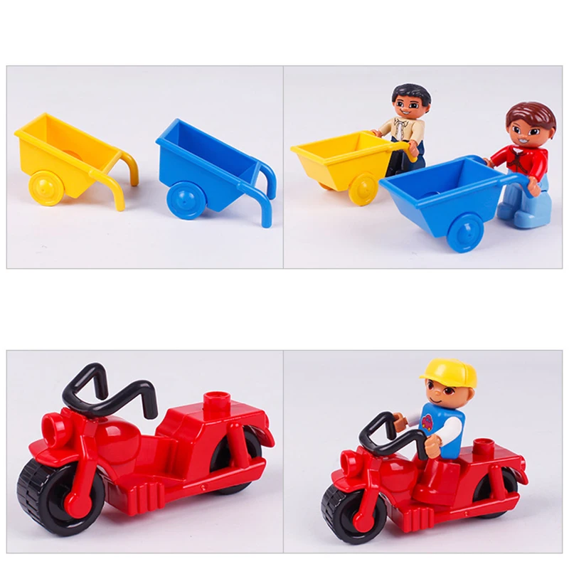 Big SIze Building Blocks Accessory City Bus Truck Aircraft Transport Fire Truck Brick Model Compatible Duploe Toys for children  (3)