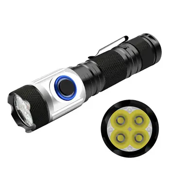

LED Multi-Function Tactical Flashlight USB Charging Glare Mini Flashlight Set Outdoor travel adventure lighting flashlight #4J01