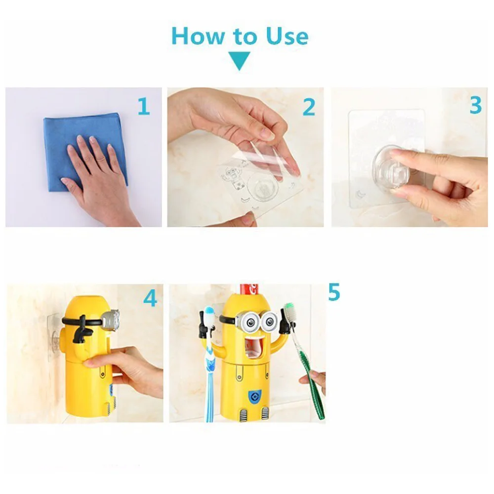 Dropshipping Minion Automatic toothpaste dispenser Toothbrush Holder Products Creative bathroom accessories Toothpaste Squeezer