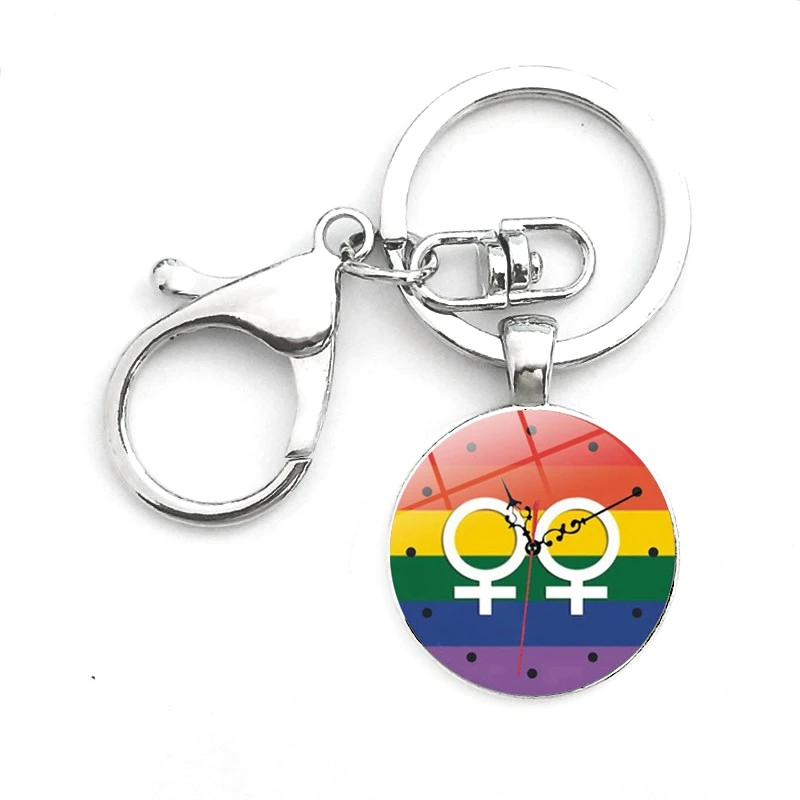 Gay lesbies Pride Rainbow glass Dome подвеска брелок с пряжкой Омаров автомобильный брелок LGBT ювелирные изделия