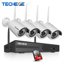 Techege 4CH font b CCTV b font System Wireless 960P NVR 4PCS 1 3MP IR Outdoor