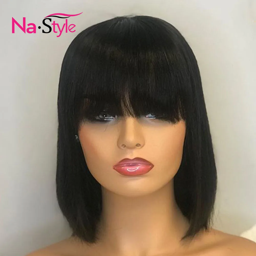 Bob Wig Lace Front Human Hair Wigs With Bangs Bob Lace Front Wigs Short