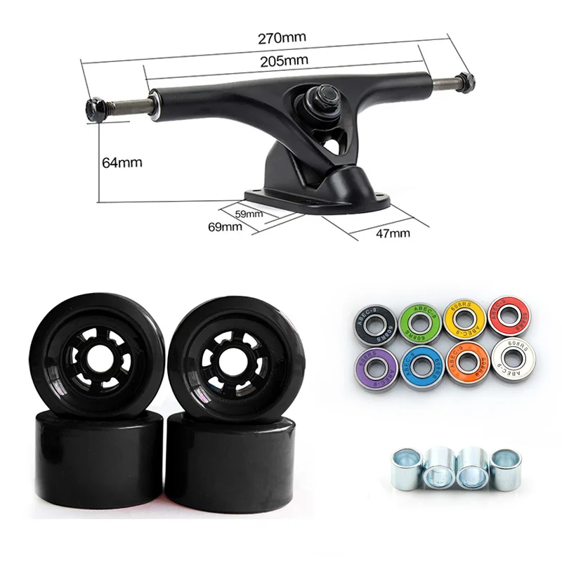 8 polegadas ponte longboard caminhões ABEC-9 rolamentos