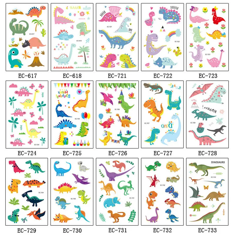 Вечерние водостойкие тату-Стикеры с динозаврами для детей, для вечеринки в честь Дня рождения, динозавр, животное, маленький подарок, интересные украшения