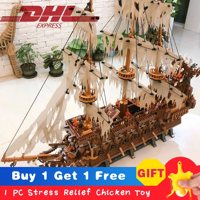 

IN STOCK 16016 Pirates of The Caribbean Movies Series The Flying Netherlands Dutchman Building Blocks Ship Bricks LegoINGlys
