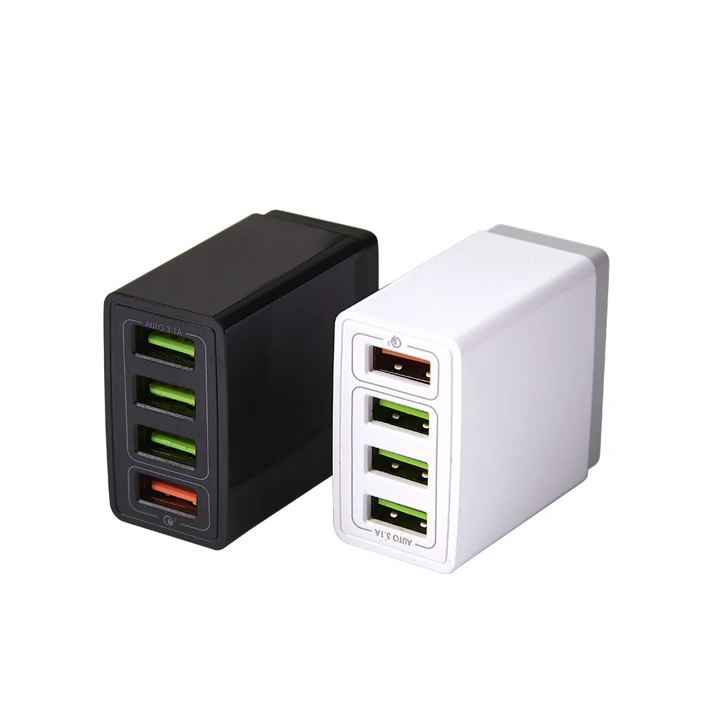 

QC3.0 Mobile Phone Charger 4USB Fast Charge Travel Charger Smart Charging Head