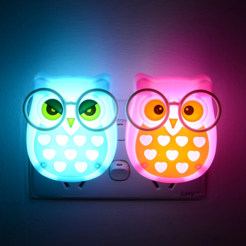 2019 Owl Led Night Light Auto Light Sensor Control LED Sensor Night Lights Child Baby Home Bedroom Pink Blue Green Yellow Light nursery night light