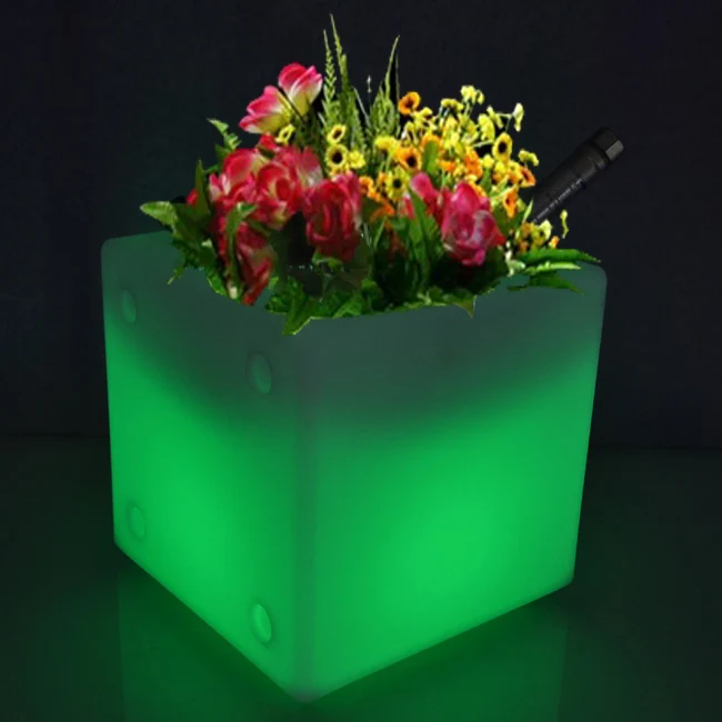 Светодиодный свет горшок Цвета Сменные световой вспышки цветочный горшок лоток ВАСО ваза свет Крытый Открытый D30cm* H30cm