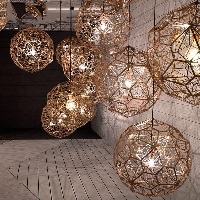 

Replica of Web Etch Modern Pendant Light Shadow Lamp For Living Room Study Kitchen